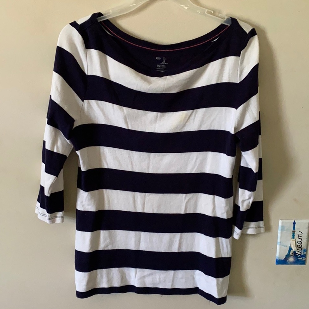 Blue and white striped shirt